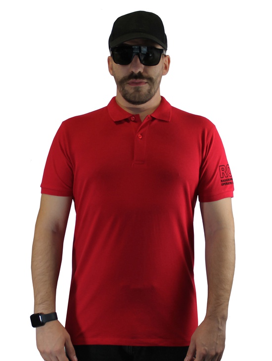 Ros Polo Piquet Rosso Stampe Flock 100c0 2