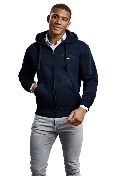 Felpa Zip Con Cappuccio 266 Navy