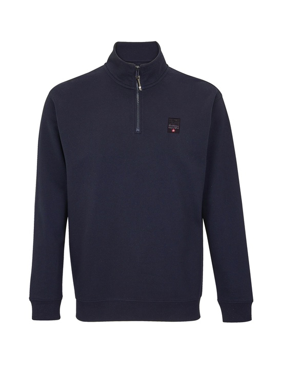 Collez.ufficiale Felpa Garzata Blu 1/2 Zip 1