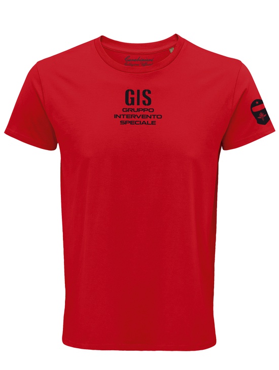 Gis T-shirt Rossa Stampe Flock 100co 1