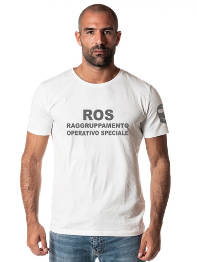 T-shirt Ros + Mefisto Su Manica Bianco