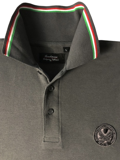 Ros Polo M/l Grigio Prof.ita Patch Ricam