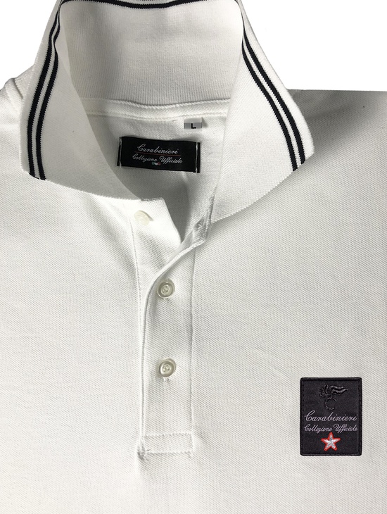Coll.uff. Polo M/l B.co/nero Patch Ricam 1