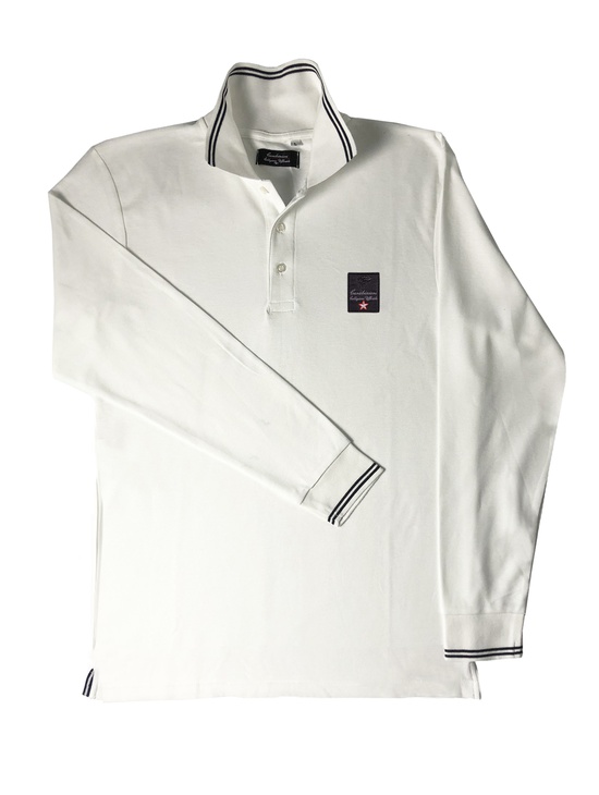 Coll.uff. Polo M/l B.co/nero Patch Ricam 2