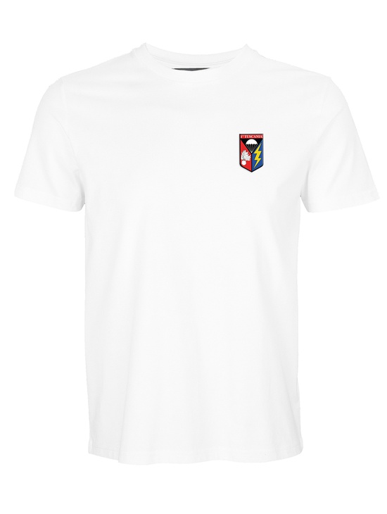 Tuscania T-shirt bianca patch a cuore 