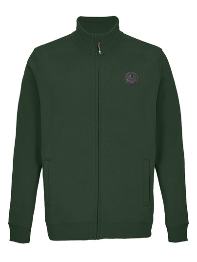 Ros Felpa Garzata Fullzip Verdone c/Patch