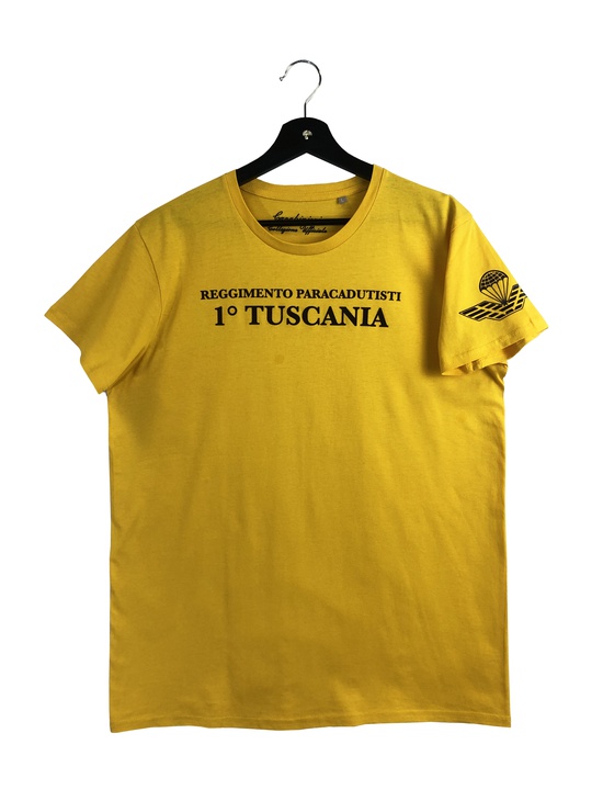 Tuscania T-shirt Gialla Stampe Flock 100co 5