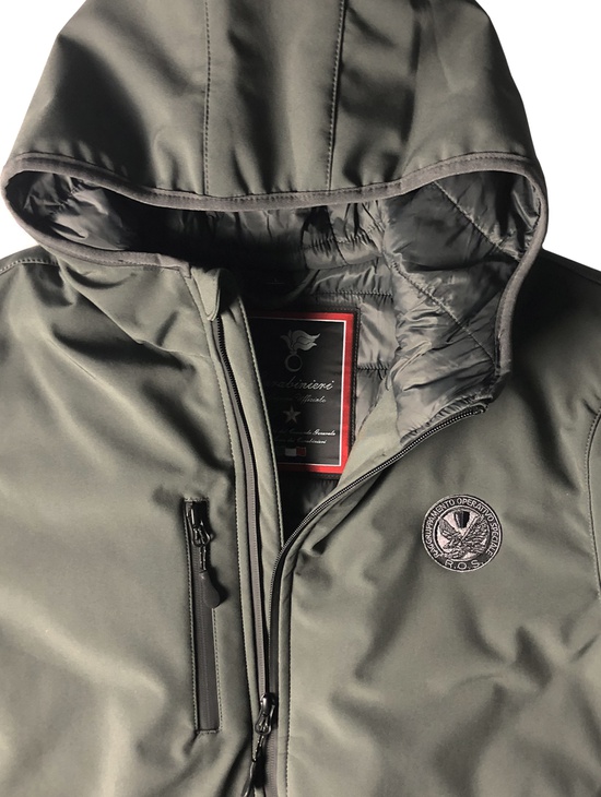 Ros Soft Shell Padded Jacket Grigio Patch Ric. 1