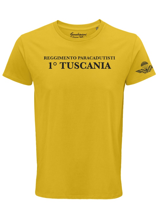 Tuscania T-shirt Gialla Stampe Flock 100co