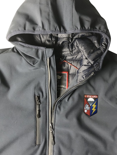 Tuscania Soft Shell Padded Jacket Blu Patch Ric.
