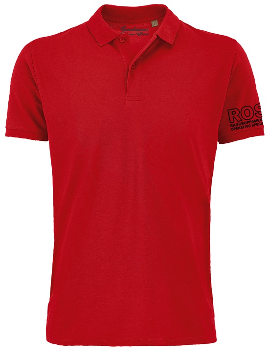 Ros Polo Piquet Rosso Stampe Flock 100c0 3