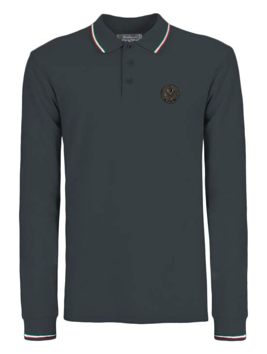 Ros Polo M/l Grigio Prof.ita Patch Ricam 3