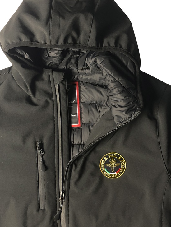 Gis Soft Shell Padded Jacket Nero Patch Ric. 1