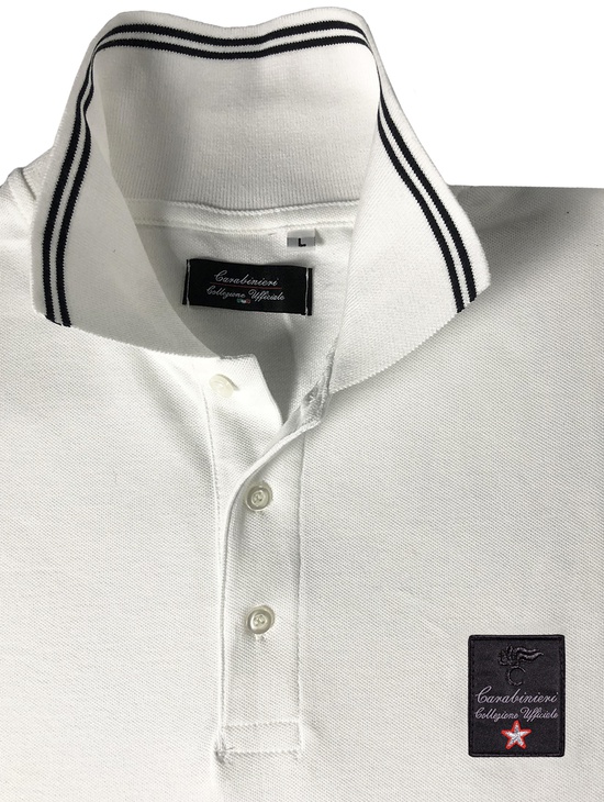 Coll.uff. Polo M/l B.co/nero Patch Ricam 1