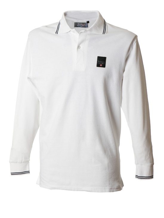 Coll.uff. Polo M/l B.co/nero Patch Ricam 3