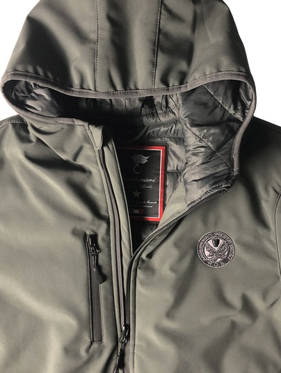 Ros Soft Shell Padded Jacket Grigio Patch Ric.