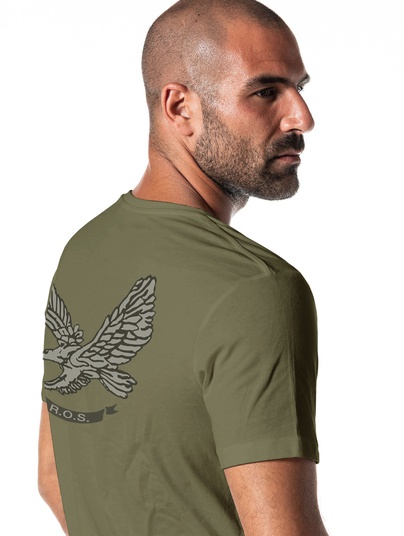 T-shirt Ros Aquila Su Schiena Verde Militare