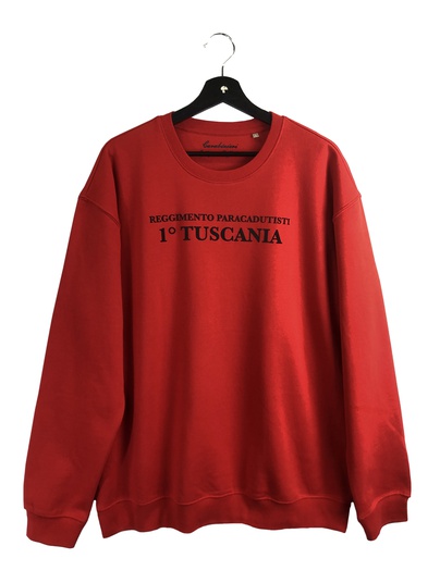 Tuscania Felpa G/collo Rossa Stampe Floccate