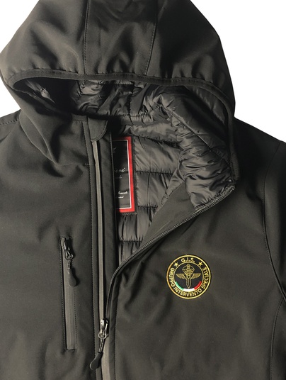 Gis Soft Shell Padded Jacket Nero Patch Ric.