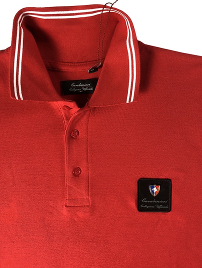 Cinofili Polo M/l Rosso/b.co Patch Dist. Met.