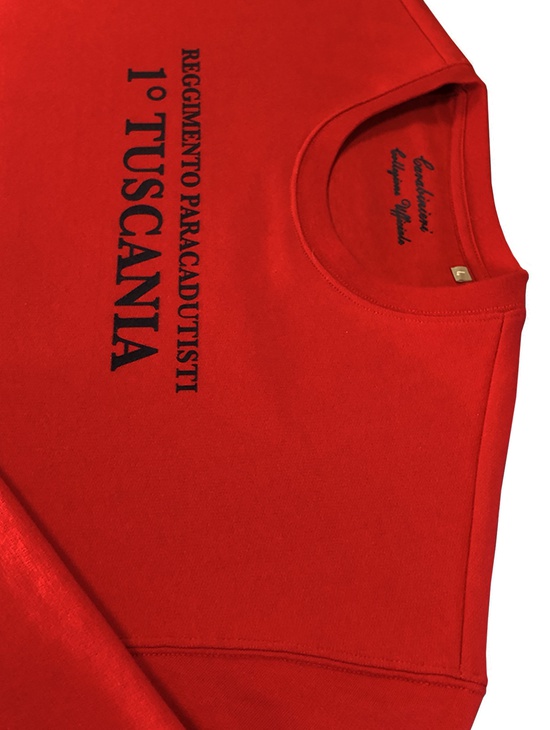 Tuscania Felpa G/collo Rossa Stampe Floccate 5