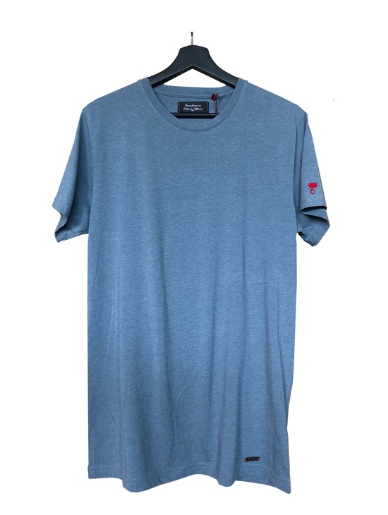 T-shirt Blu Avio C/targh + Fiamma