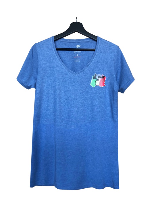 T-shirt Turchese Donna Fiamma Italia 1