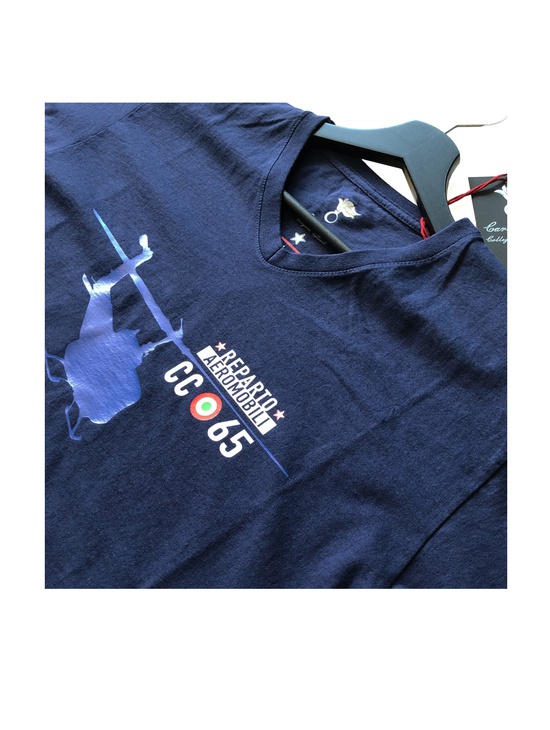 T-shirt Blu Uomo Aeromobili Elicottero 2