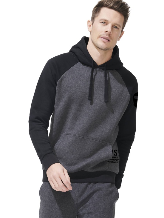 Gis Felpa Raglan Cappuccio Antra/nero St.flock