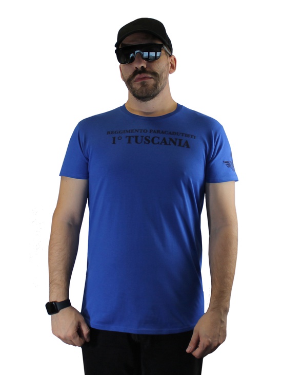 Tuscania T-shirt Royal Stampe Flock 100co 2