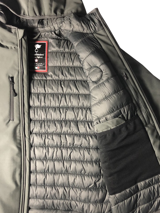 Ros Soft Shell Padded Jacket Grigio Patch Ric. 2