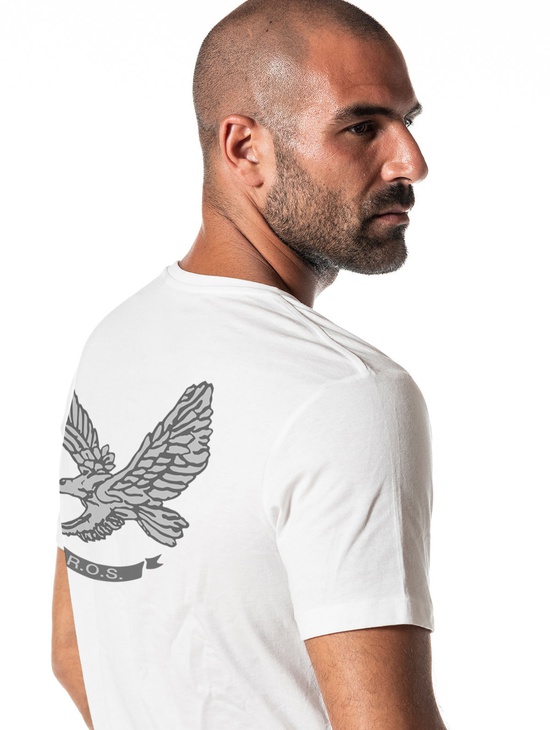 T-shirt Ros Aquila Su Schiena Bianco