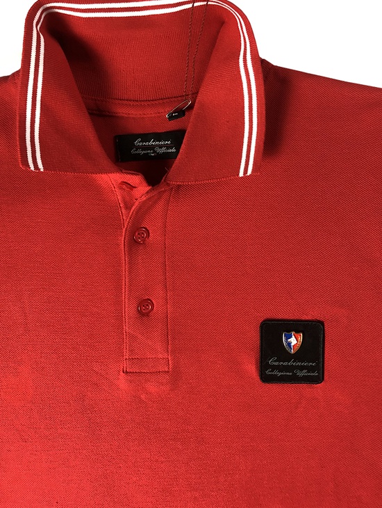 Cinofili Polo M/l Rosso/b.co Patch Dist. Met. 1