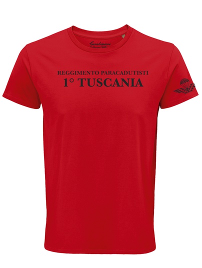 T-shirt Tuscania Rosso Stampe Flock