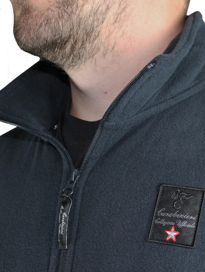 Collez.ufficiale Pile Gilet Blu Patch A Cuore
