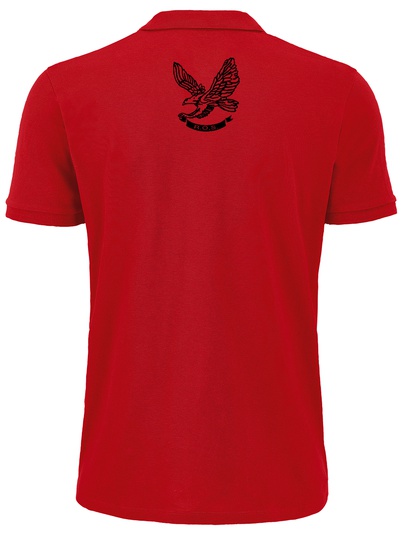 Ros Polo Piquet Rosso Stampe Flock