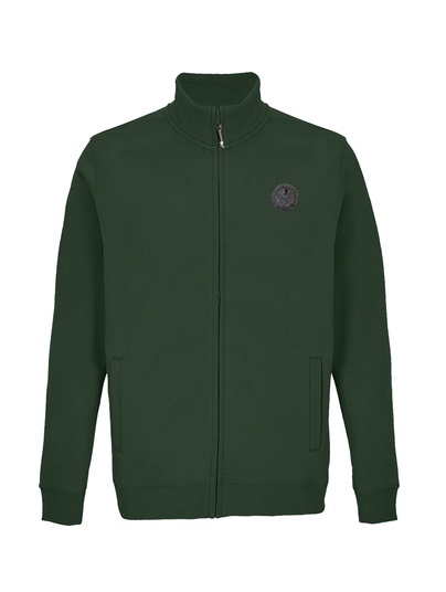 Ros Felpa Garzata Fullzip Verdone c/Patch