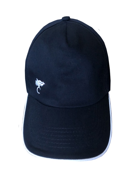 Cappello Blu Con Visiera Profili E Ricamo Fiamma Bianco 3