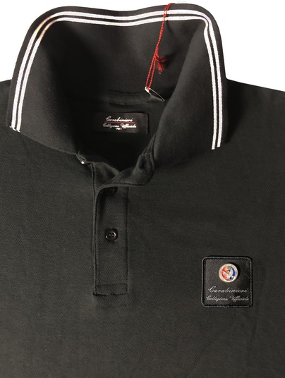 Ros Polo M/l Nero/b.co Patch Dist.met.